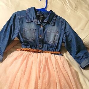 Pink & Violet pink and Jean little girl dress, EUC🎉💓🎊